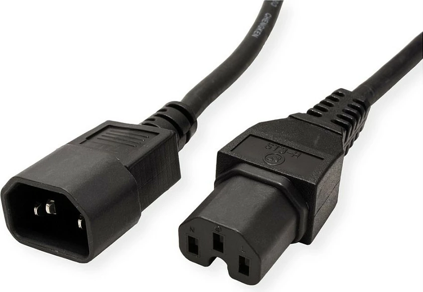 Kabllo rryme VALUE 19.99.1123, IEC C14 në C15, 3 m, 10A/250V, e zezë