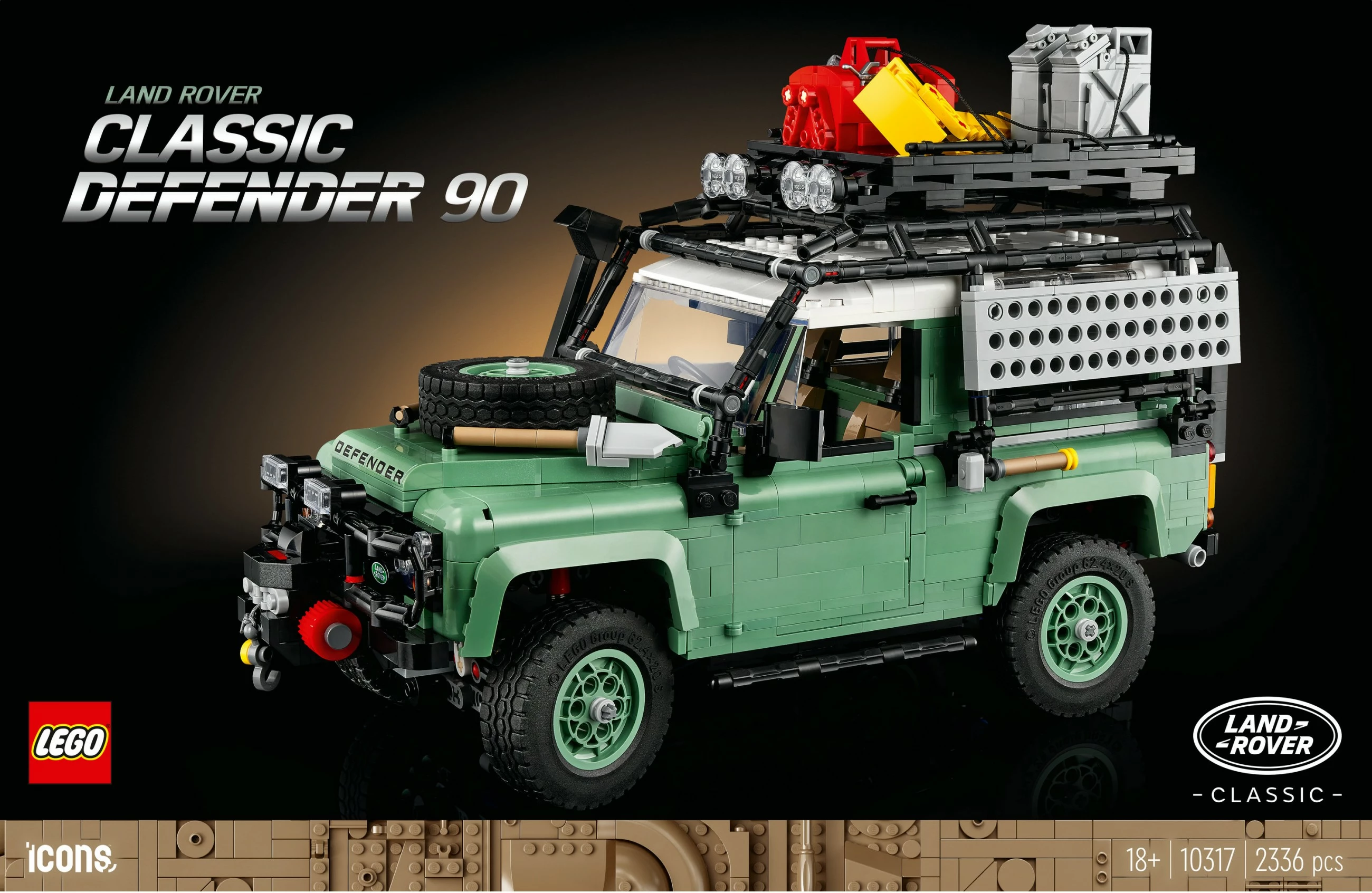 Set ndërtimi LEGO ICONS Land Rover Classic Defender 90, 2336 pjesë, Multikolor