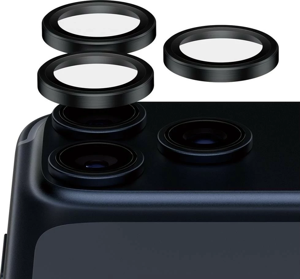 Mbështjellës kamerë PanzerGlass Hoops Ceramic II për iPhone 16 Pro/16 Pro Max/17 Pro/17 Pro Max, e zezë