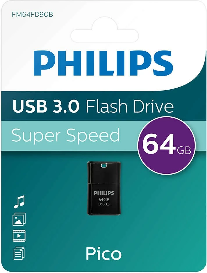 USB stick Philips Pico Edition 64GB USB 3.0, e zezë