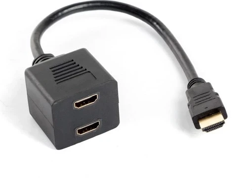 Ndajës video Lanberg AD-0019-BK, HDMI në 2x HDMI, zi