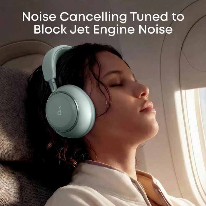 Kufje Bluetooth over-ear Anker Soundcore Space 2 D1402G61, ANC 4-nivel, Hi-Res/LDAC, deri 70 orë, të gjelbra, me këllëf udhëtimi