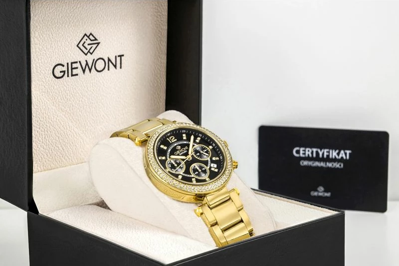 Orë dore femrash Giewont GW3380-B3, gold black, set
