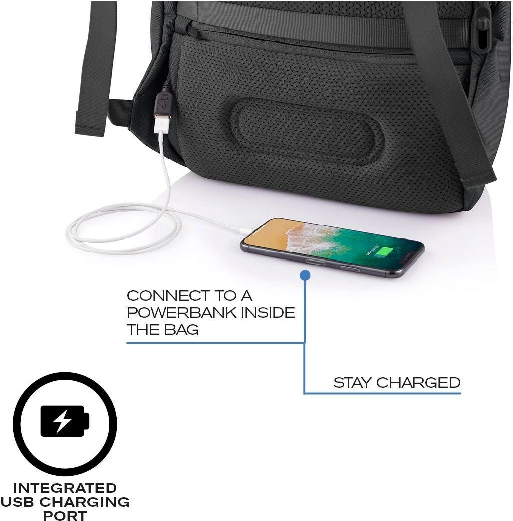 Çantë shpine kundër vjedhjes XD Design, 15.6", e zezë