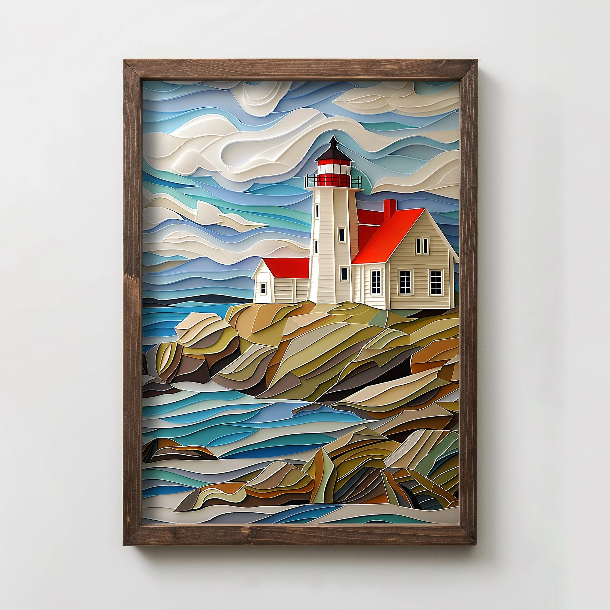 Pikturë dekorative me kornizë MDF, Wallity, TUN010-L, shumëngjyrëshe, 35x47x2 cm
