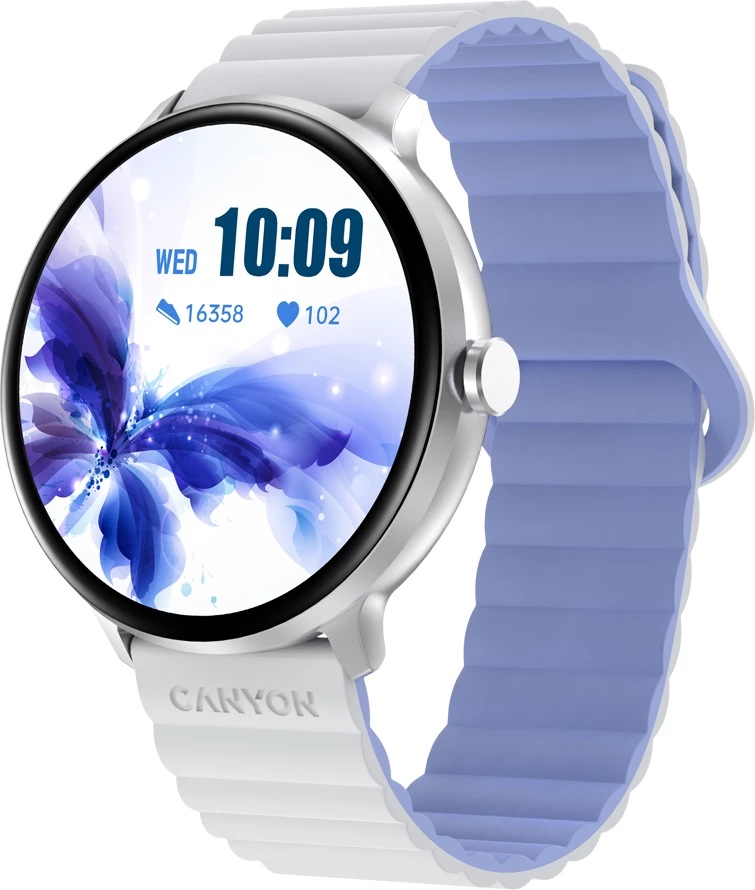 Smartwatch CANYON Jacky SW-69 (CNS-SW69WB), 1.30\" 360x360, Bluetooth 5.1, 200 mAh, White/Blue