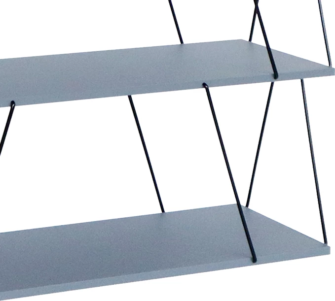 Raft anësor Tars, ngjyrë gri-e zezë, 120x30x90 cm