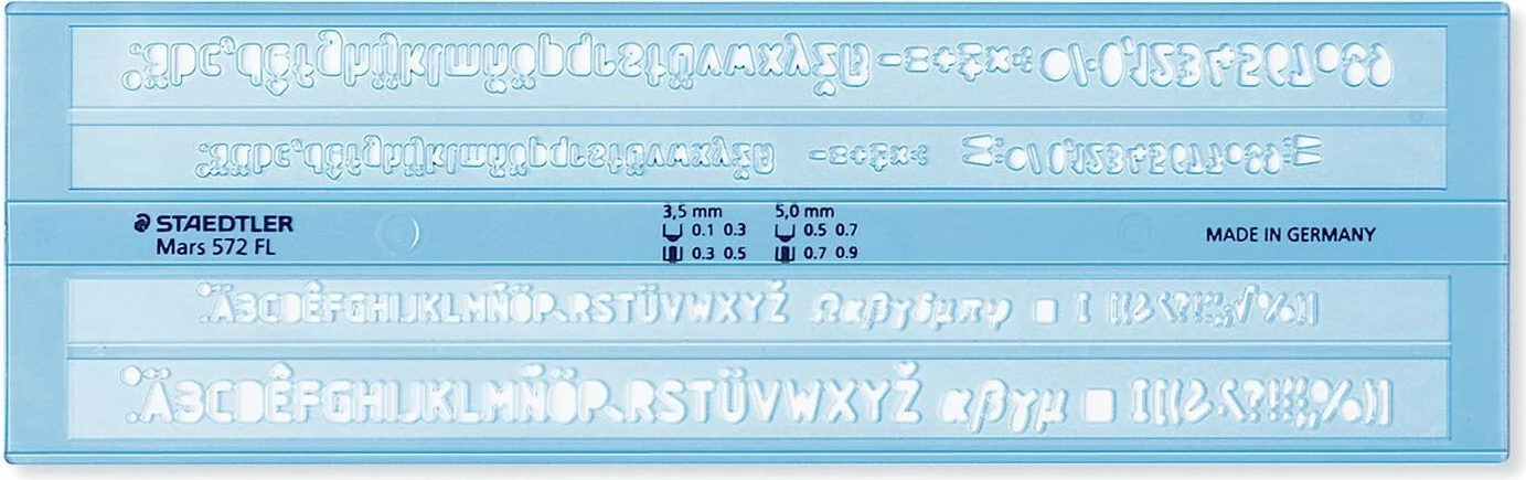 Shabllon plastik STAEDTLER Mars 572 FL, transparent blu