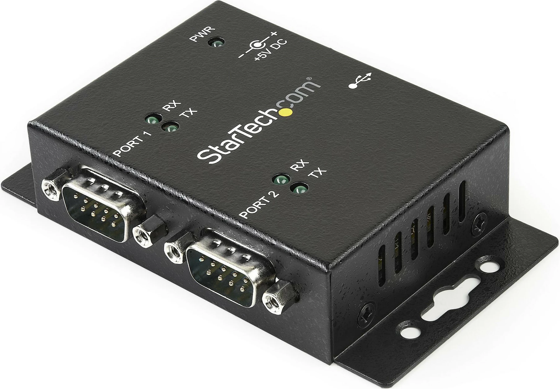 Adapter StarTech ICUSB2322I USB 2.0 Type-B në 2x RS232 Serial, montim DIN Rail/mur, i zi