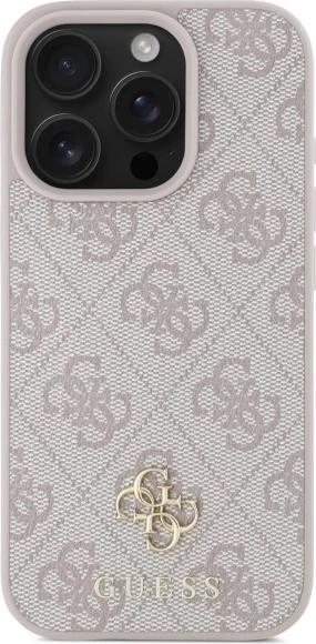 Mbështjellës Guess 4G Small Classic MagSafe për iPhone 16 Pro Max, Rozë