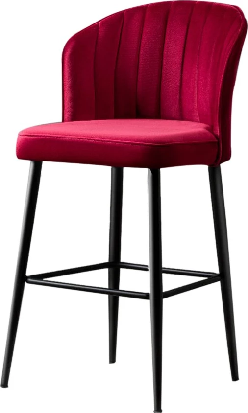 Set karrigesh për bar (4 copë), Hanah Home, Rubi - e kuqe e errët