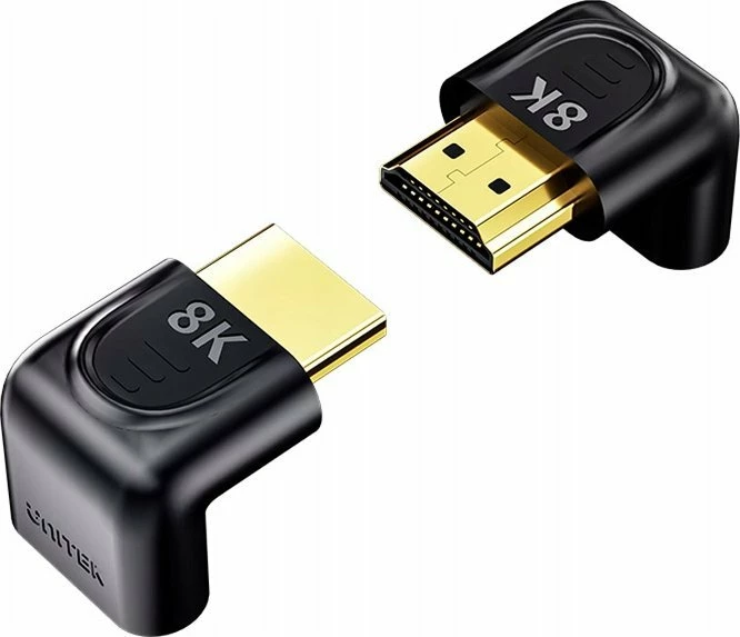 Adapter HDMI këndor Unitek A1046ABK03 8K HDMI 2.1 48Gbps 90°/270°, i zi