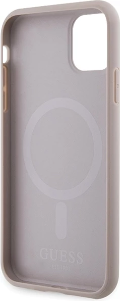 Mbështjellës Guess GUHMN61PSAHMCP për iPhone 11/XR, Saffiano MagSafe, Rozë