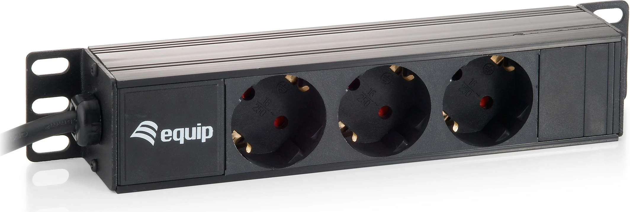 PDU Equip 3 dalje, 10 inç, 1U, plastik, 1.5m, zi