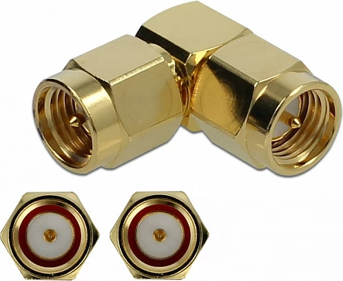 Adapter SMA DeLOCK 89950, 90°, 50 Ω, i artë