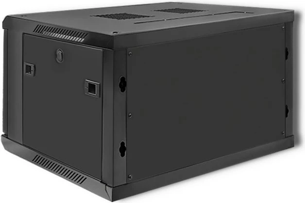 Kasë RACK Qoltec 19-inch, 6U, 600x370x600mm, e zezë, për montim në mur