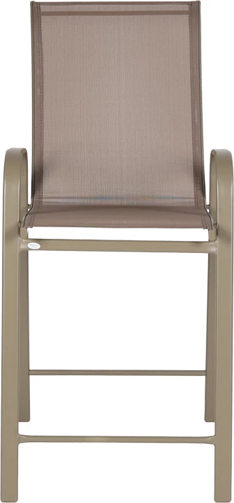 Karrige për bar Calan, metal ngjyrë shampanje, tekstilene kafe e çelët, 55x70x114cm