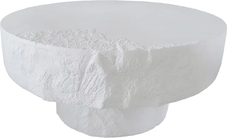 Tavolinë anësore Sorrento, ngjyrë e bardhë me model mermeri, 91.5x91.5x45cm