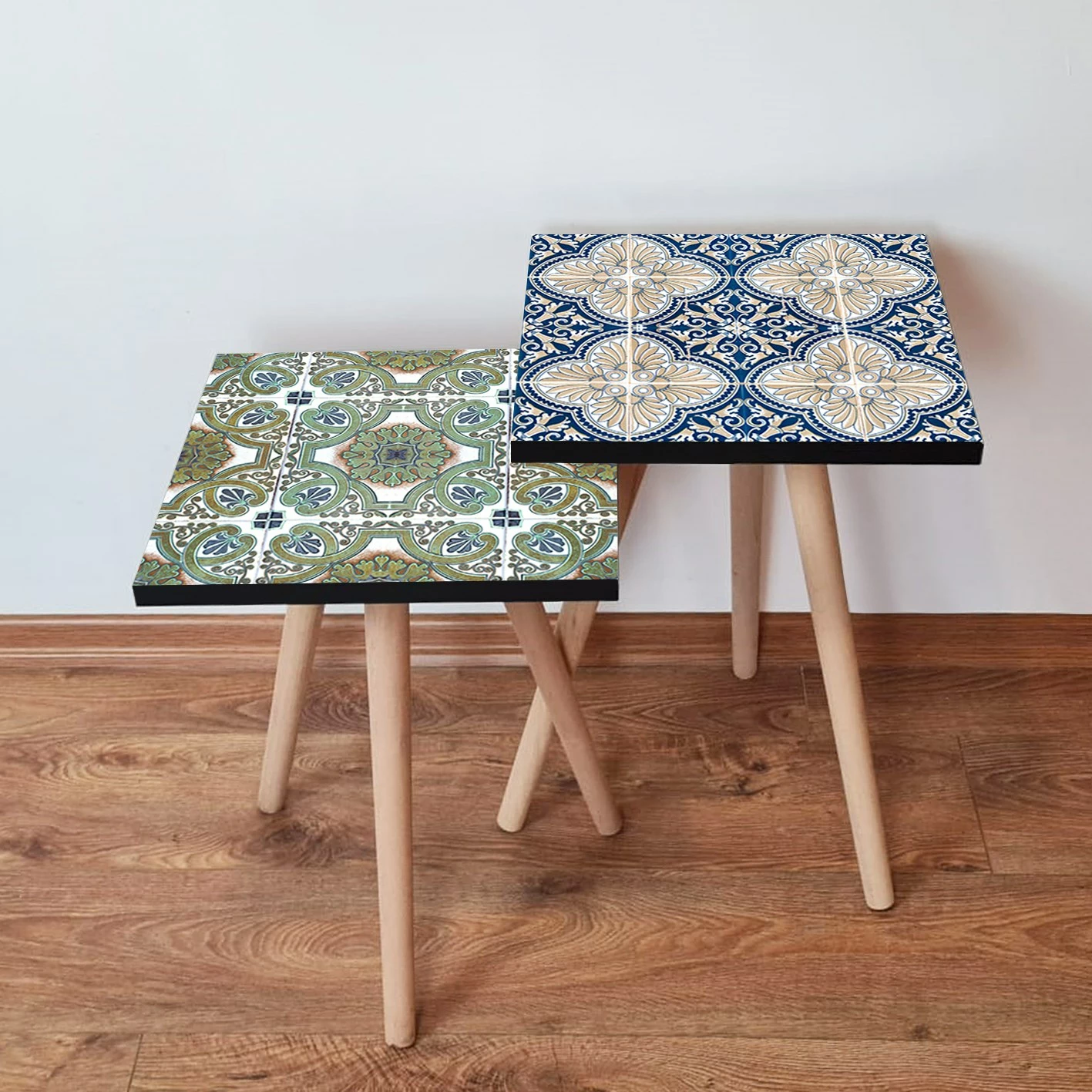 Set tavolinash të mbivendosura, Skye Decor, 2 copë, jeshile