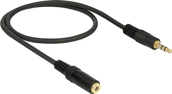 Kabllo zgjatëse audio DeLOCK 3.5mm M-F, 0.5m, e zezë