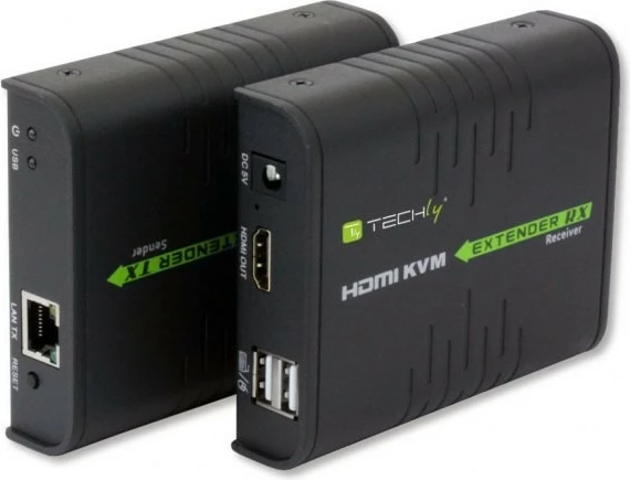 Adapter HDMI + USB Techly 028214, KVM Extender, 120m, i zi, set