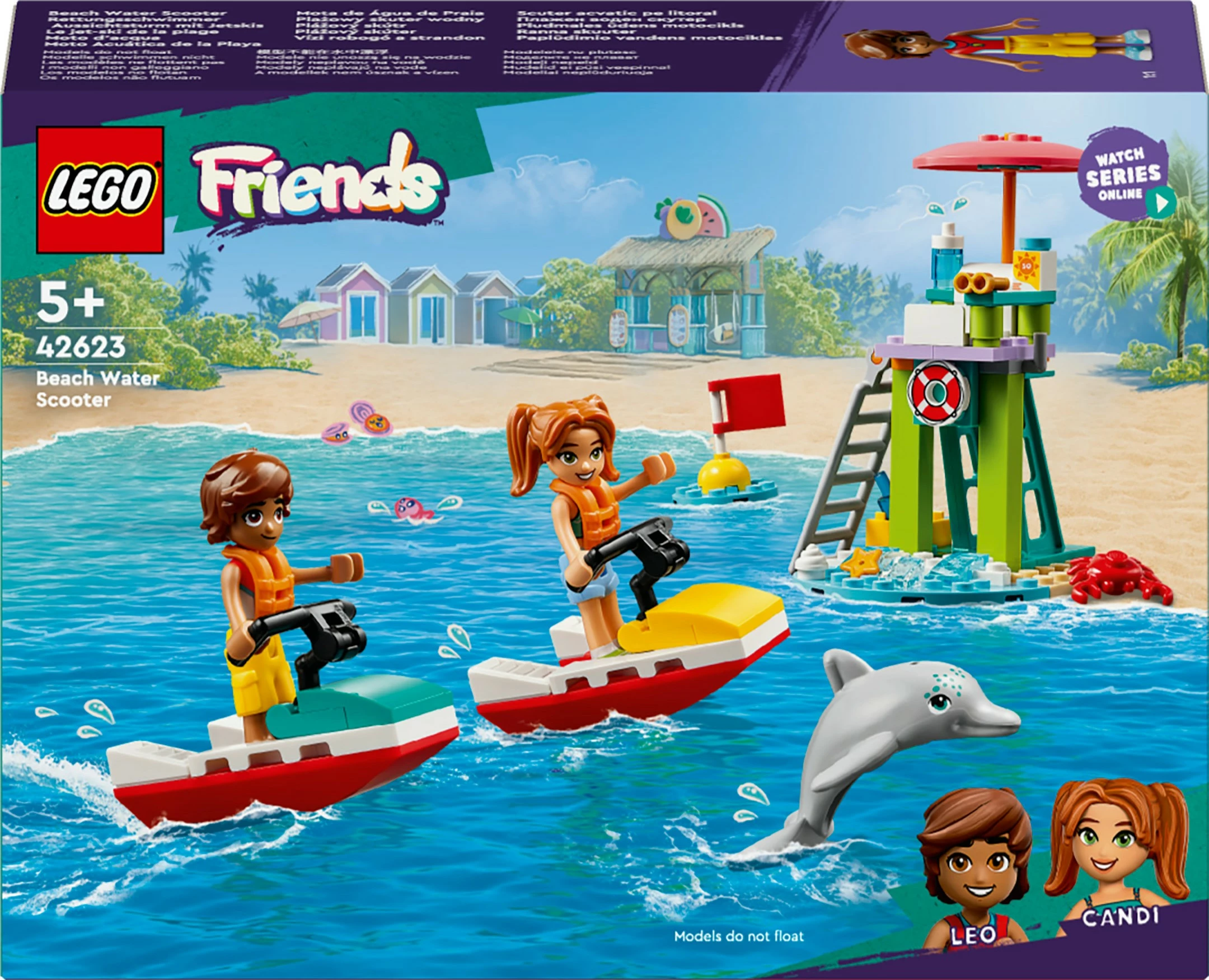 Set ndërtimi LEGO Friends 42623, kullë vrojtimi me jetski, 84 pjesë, shumëngjyrëshe