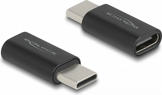 Adapter USB-C DeLOCK SuperSpeed USB 3.2 Gen 2 10Gbps, mashkull në femër, port saver, i zi