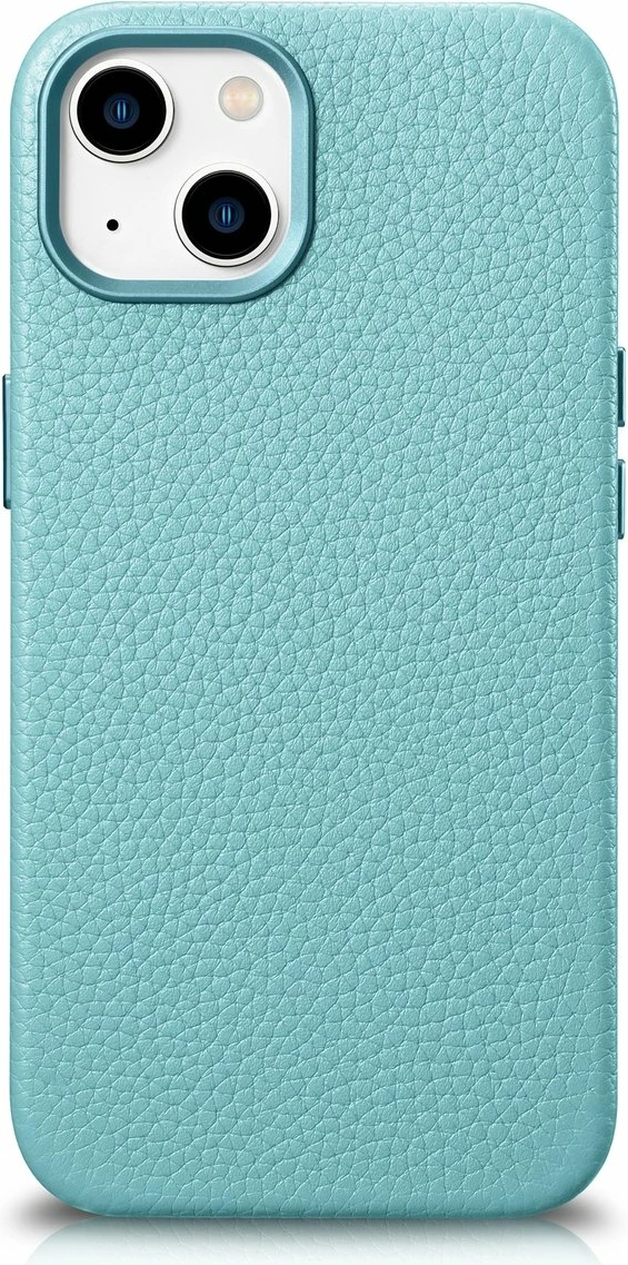 Mbështjellës iCarer Litchi Premium për iPhone 14 Plus me MagSafe, Lëkurë, Gjelbër