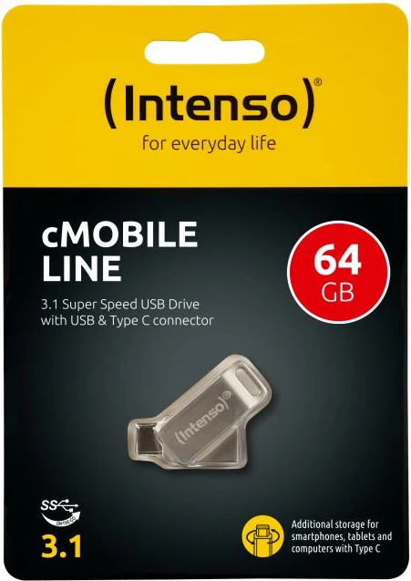 USB flash INTENSO cMobile Line 64GB USB 3.0/USB-C, argjendtë