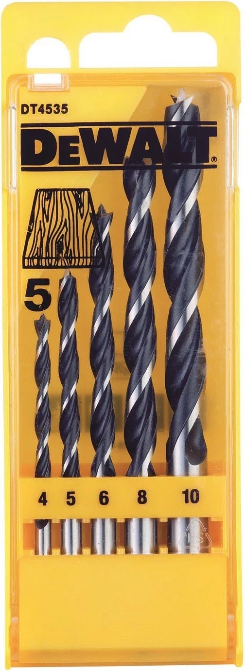 Set burgjish për dru DeWalt DT4535 4/5/6/8/10 mm (5 copë)