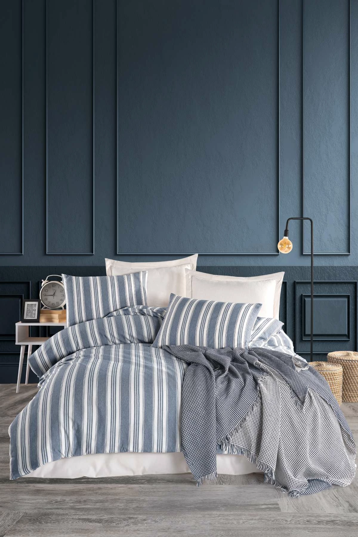 Set mbulesë për jorgan dopio, L'essentiel, Soft Line, ngjyrë navy