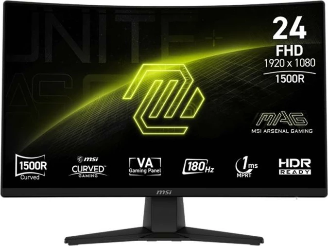 Monitor MSI MAG 242C 24" FHD 180Hz 1ms VA i lakuar 1500R, e zezë