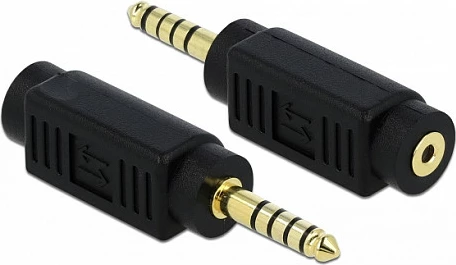 Adapter audio DeLOCK 65996, 4.4mm 5-pin në 2.5mm 4-pin, i zi