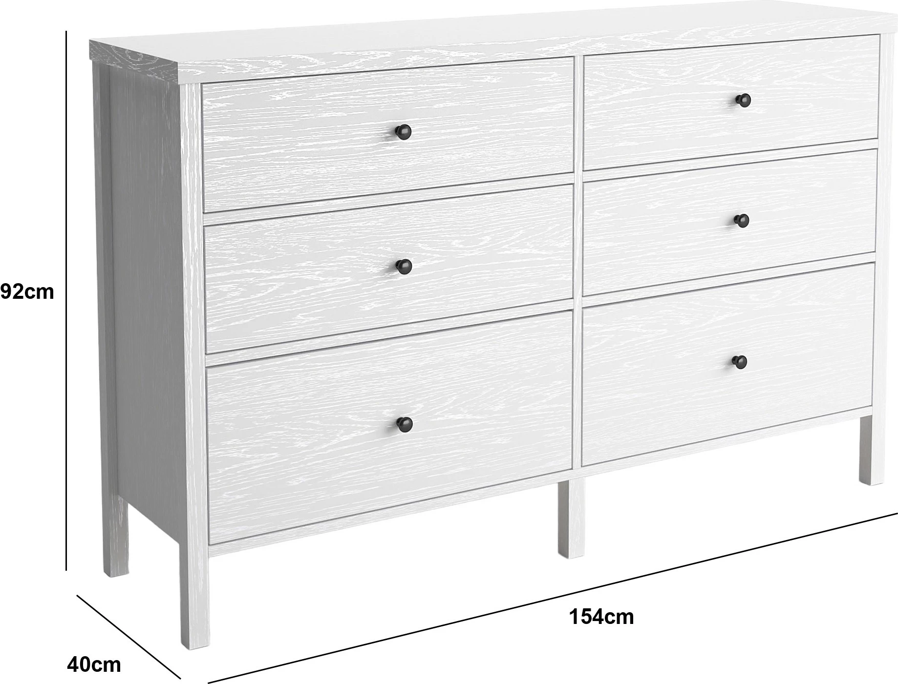 Komodë Hanah Home, FRN-10017, ngjyrë druri dhe e bardhë