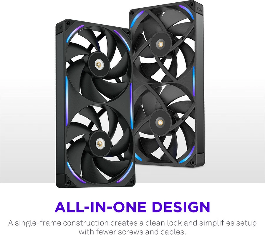 Ventilator kasë NZXT F280X, 2x140mm, PWM, RGB, i zi