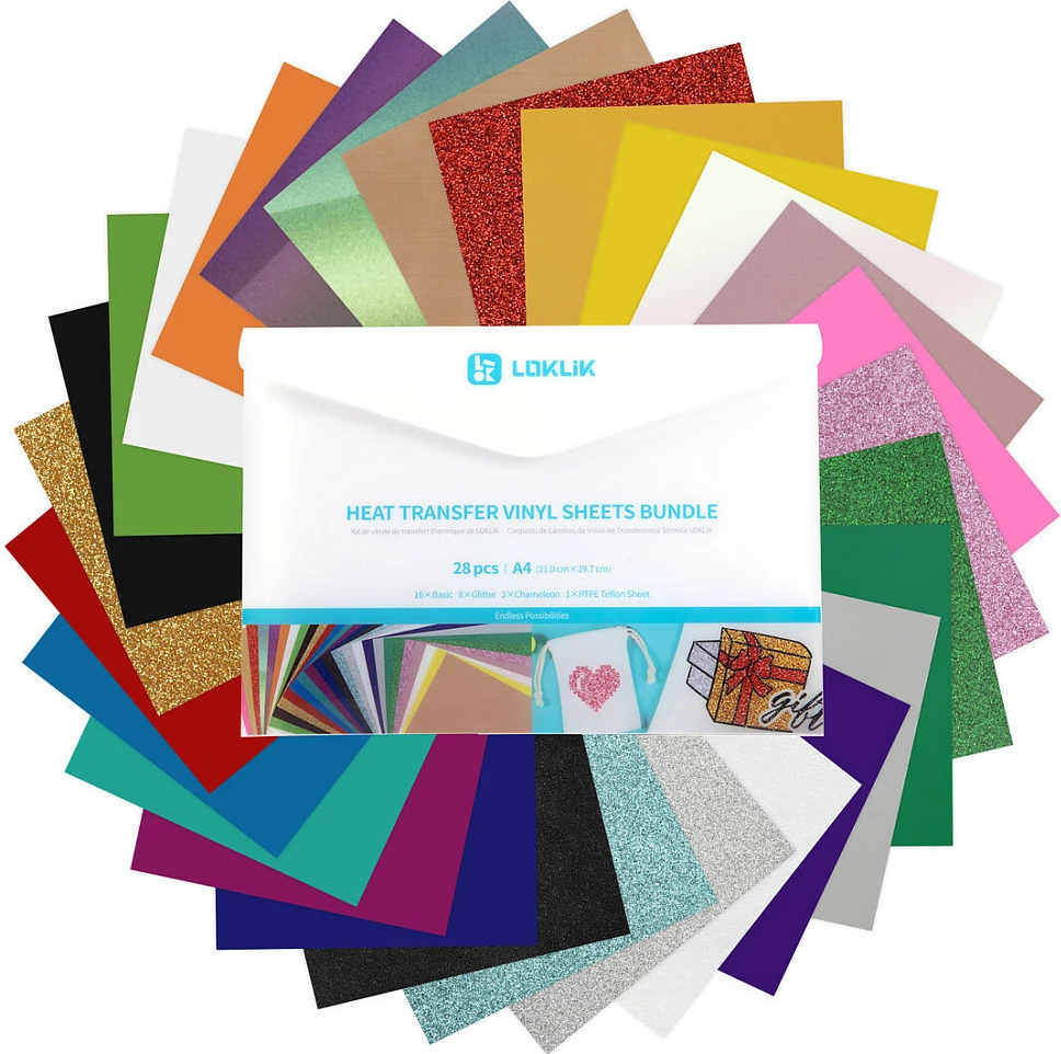 Set folie vinyl për plotter LOKLiK, A4 210x297 mm, shumëngjyrëshe