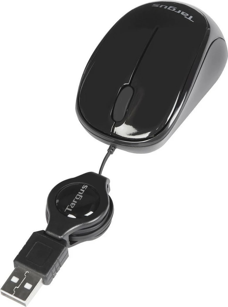 Maus Targus me kabllo tërheqëse, USB, 1000 DPI, i zi
