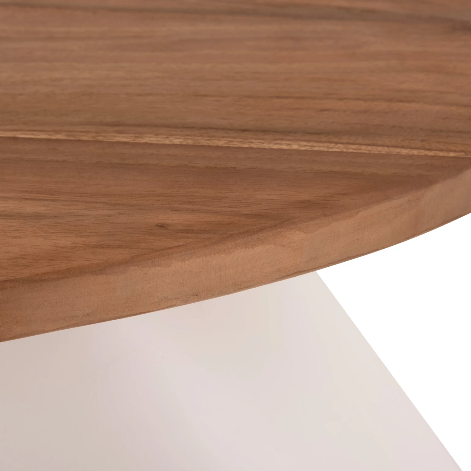 Tavolinë anësore AIDA, bazë prej fibrë-cementi e bardhë, sipërfaqe druri teak, 47x60x59cm