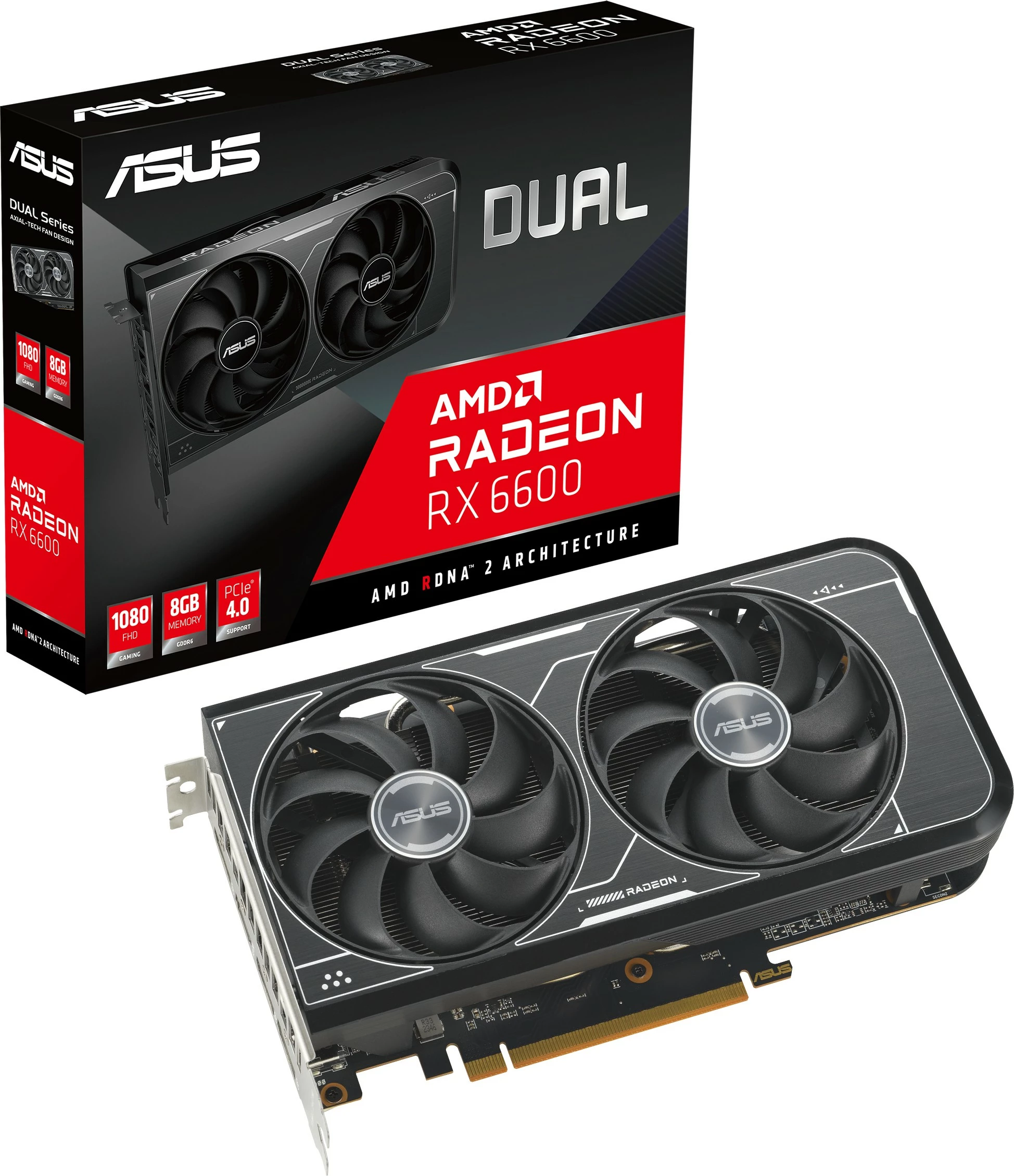 Kartelë grafike ASUS Dual RX6600 V3, 8 GB, GDDR6, PCI Express 4.0, e zezë