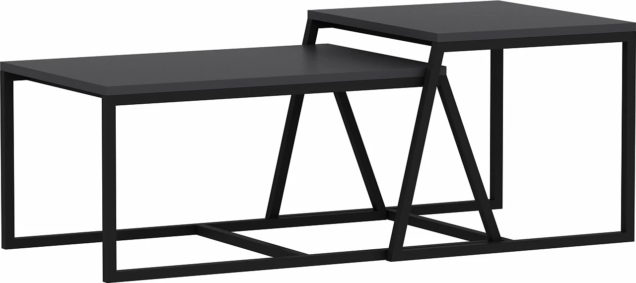 Set tavolinash kafeje Hanah Home, minimal, ngjyrë antracit