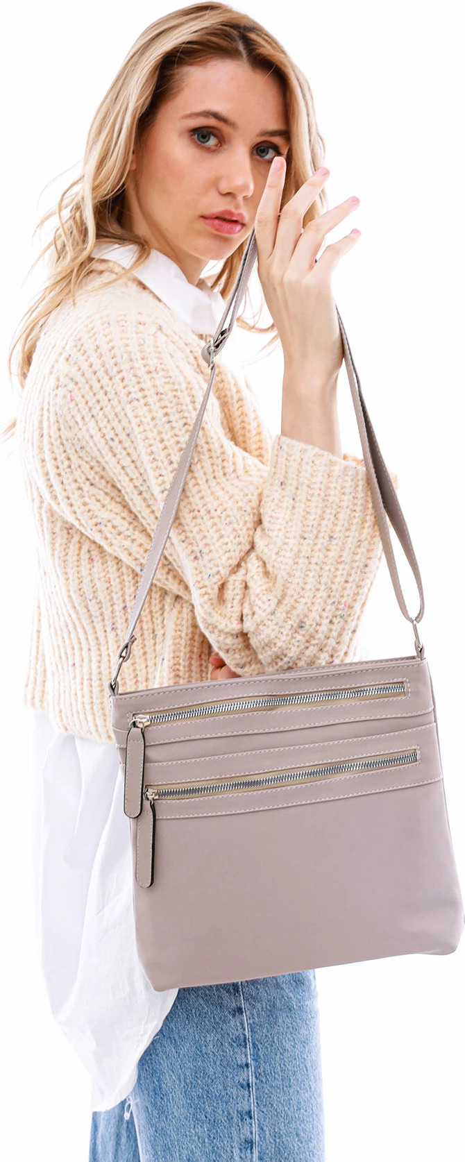 Çantë krahu, ngjyrë krem, Zoozie Bags, 21KT12-022