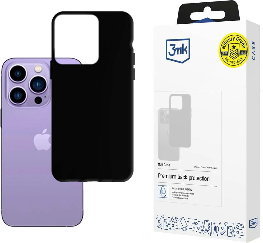 Mbështjellës 3mk Matt Case për iPhone 14 Pro Max, i zi