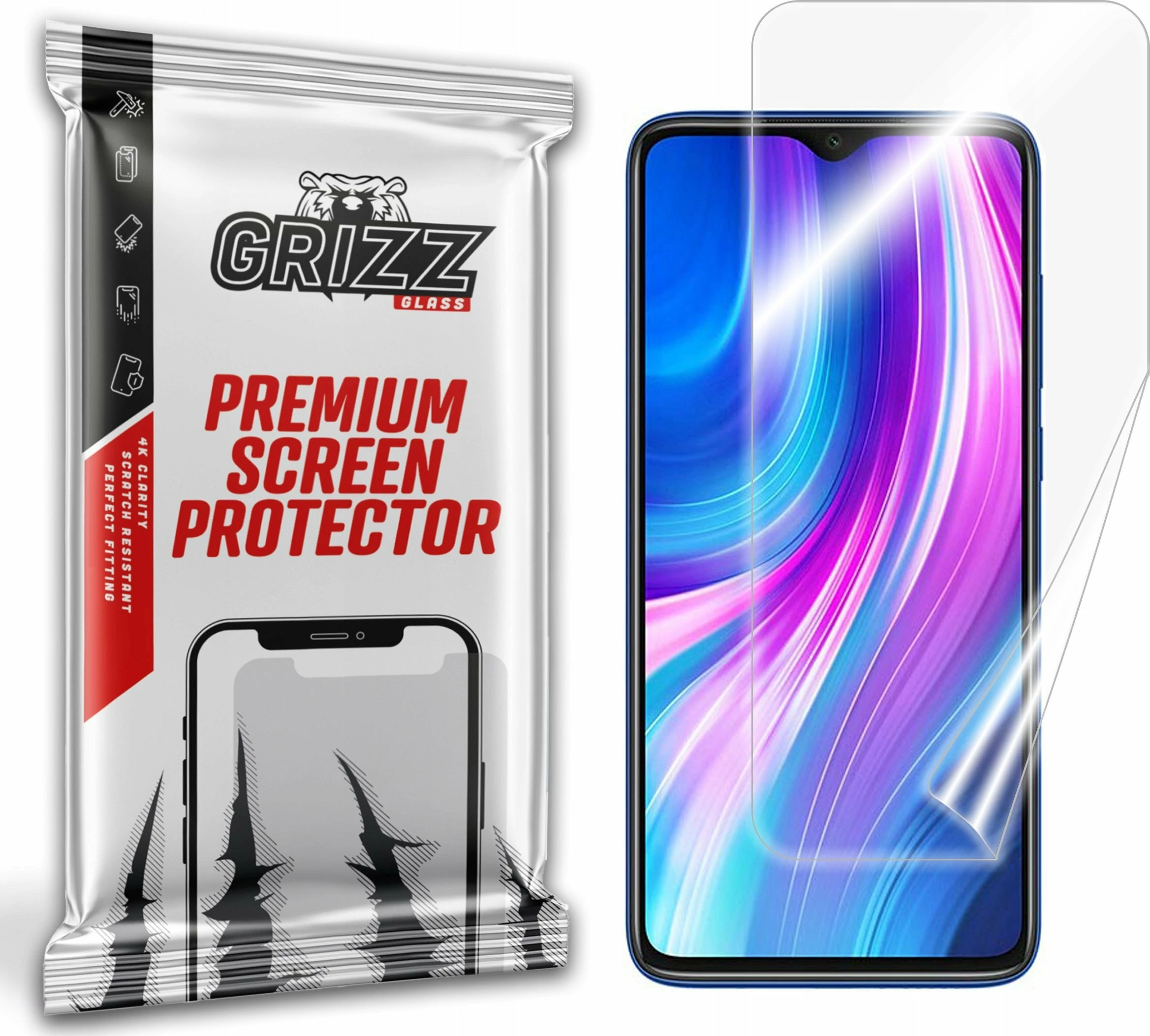 Foli qeramike mbrojtëse ekrani GrizzGlass CeramicFilm GRZ4472 për Xiaomi Redmi Note 8 Pro, 1 copë