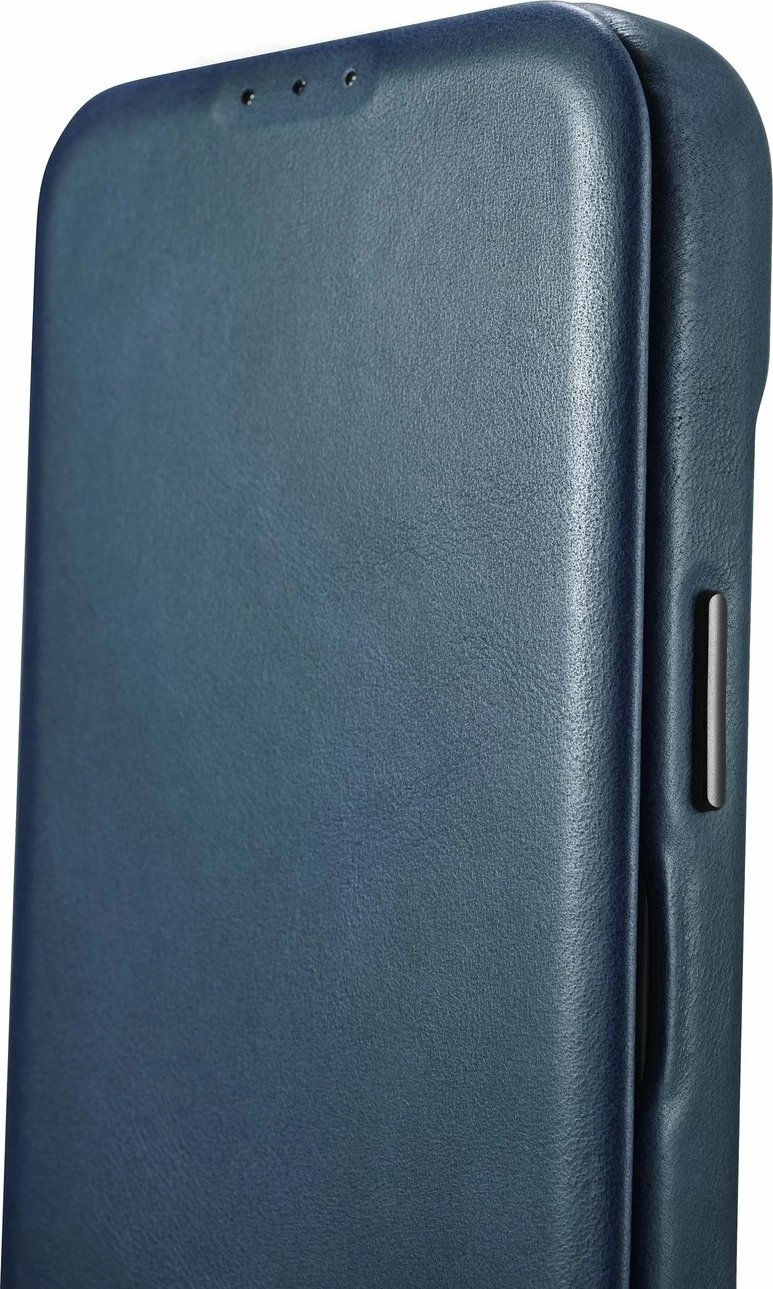 Mbështjellës iCarer Oil Wax Premium Leather Folio për iPhone 14 Pro Max, MagSafe, Kaltër
