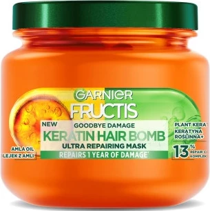 Maskë për flokë Garnier Fructis Goodbye Damage Keratin Hair Bomb femra 320ml