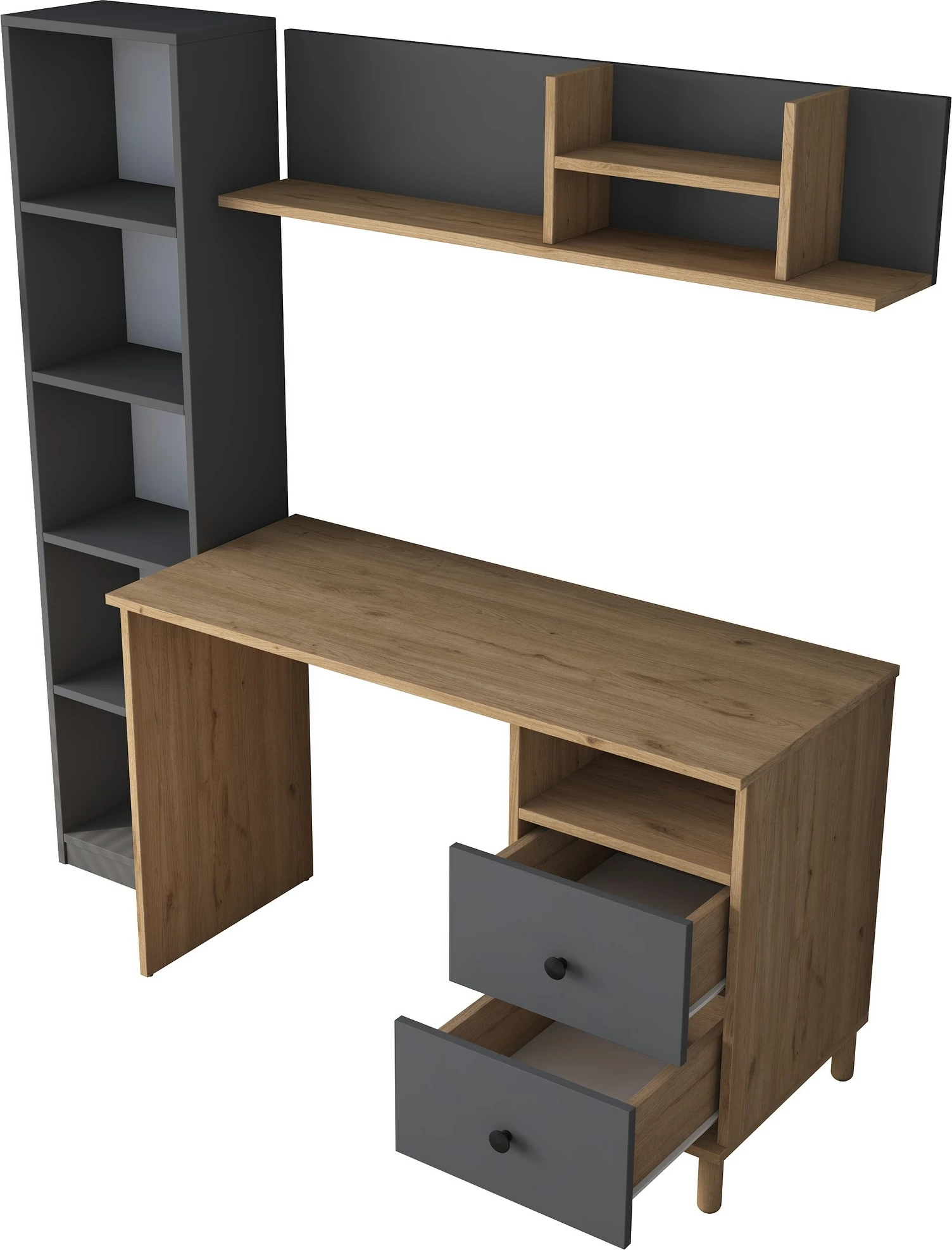 Tavolinë pune Hanah Home, HA115 - 2643, ngjyrë arr dhe antracit