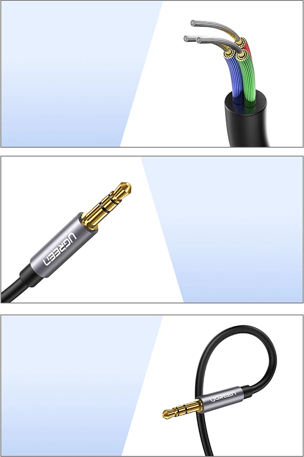 Kabllo zgjatues AUX Ugreen AV118, 1.5m, mini jack 3.5mm, Blu