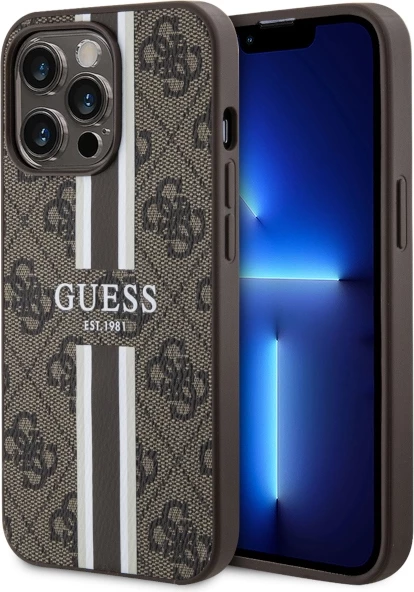 Mbështjellës Guess GUHMP13XP4RPSW për iPhone 13 Pro Max 6.7", hardcase, MagSafe, kafe
