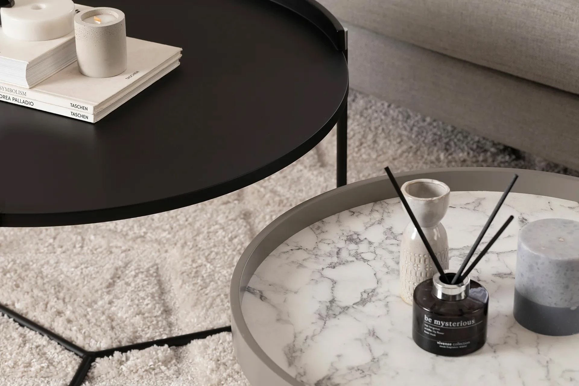 Set tavolinash ndihmëse (2 copë), Skye Decor, Mandy, ngjyrë antracit