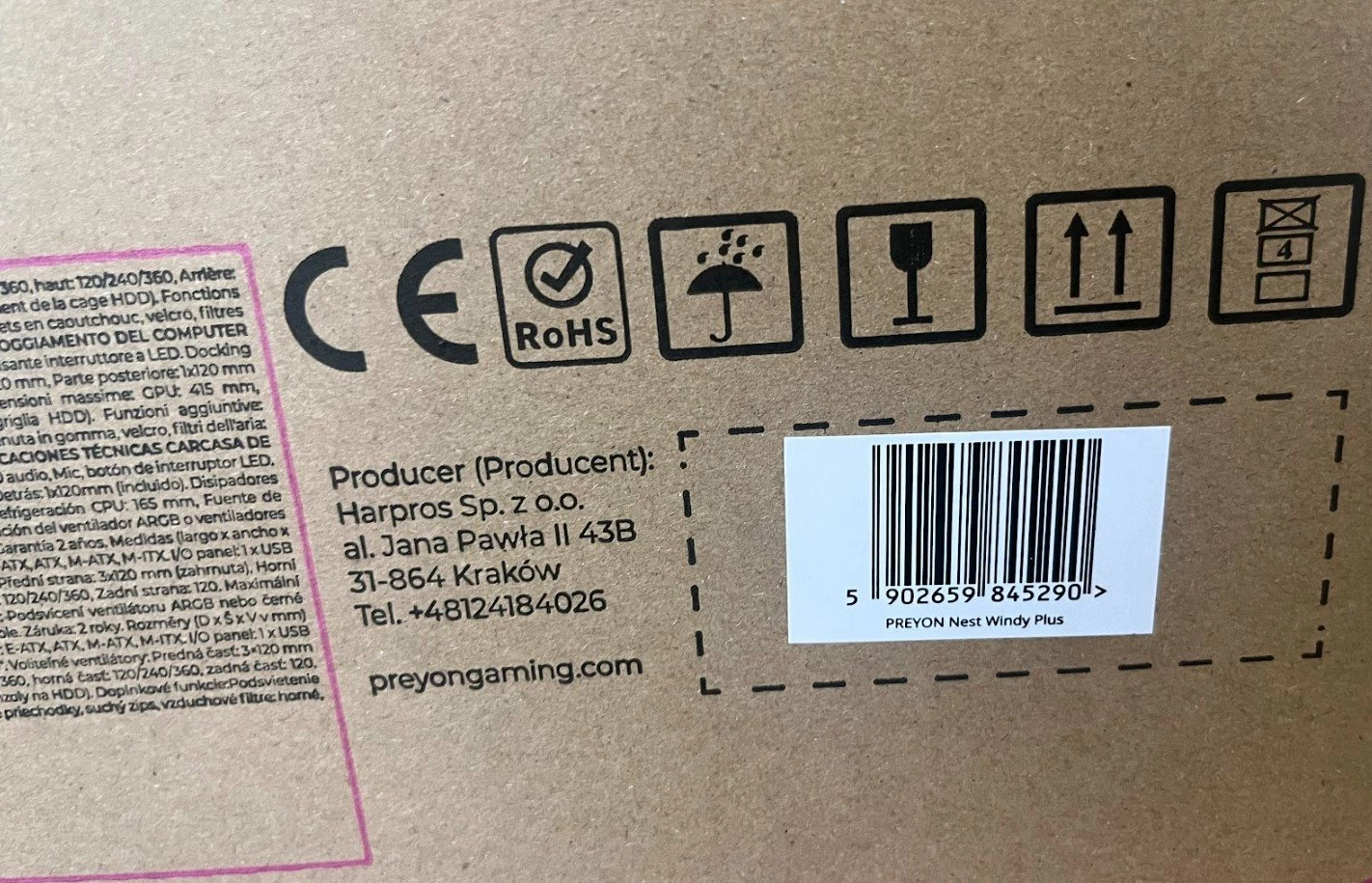 Kasë PREYON Nest Windy+ PRENWP04B, Midi Tower ATX, 4x120mm ARGB PWM, USB-C, e zezë